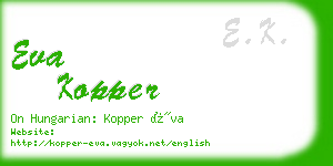 eva kopper business card